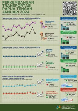 Perkembangan Transportasi Papua Tengah Januari 2024