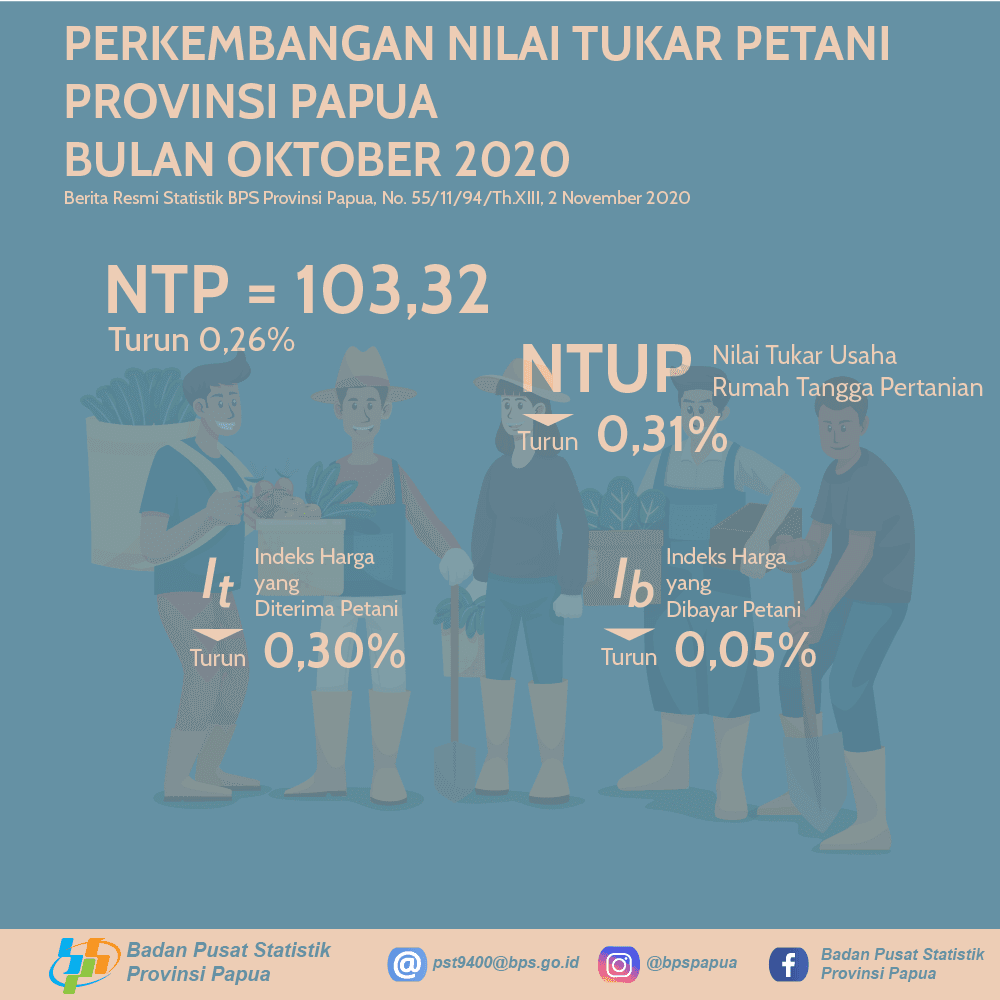 Nilai Tukar Petani Provinsi Papua Oktober 2020