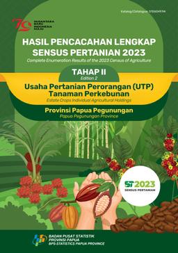 COMPLETE ENUMERATION RESULTS OF THE 2023 CENSUS OF AGRICULTURE EDITION 2 ESTATE CROPS INDIVIDUAL AGRICULTURAL HOLDINGS PAPUA PEGUNUNGAN PROVINCE