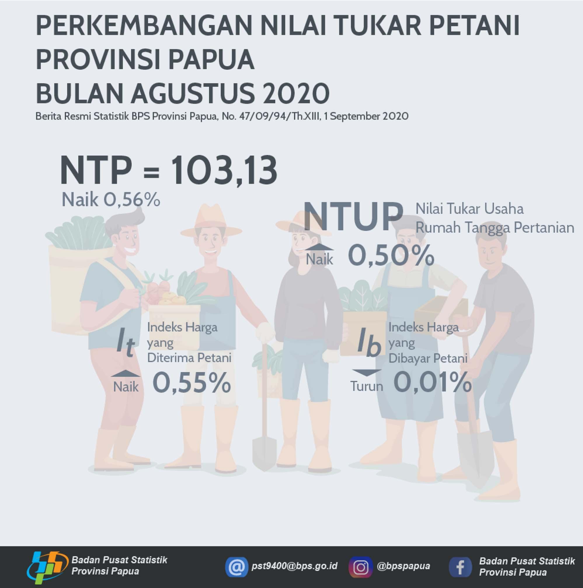 Nilai Tukar Petani Provinsi Papua Agustus 2020