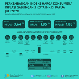 Perkembangan Indeks Harga Konsumen/Inflasi Gabungan 3 Kota IHK Di Papua Juli 2020