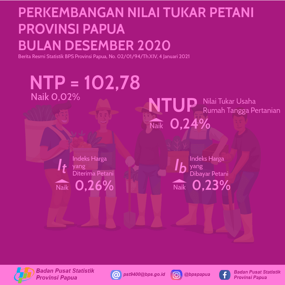 Nilai Tukar Petani Provinsi Papua Desember 2020