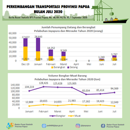 Perkembangan Transportasi Provinsi Papua Bulan Juli 2020