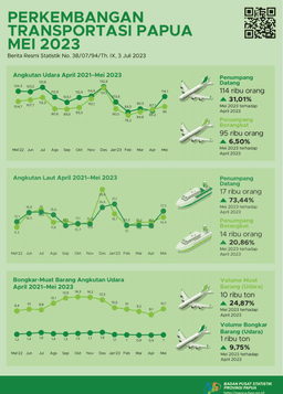 Perkembangan Transportasi Provinsi Papua Mei 2023