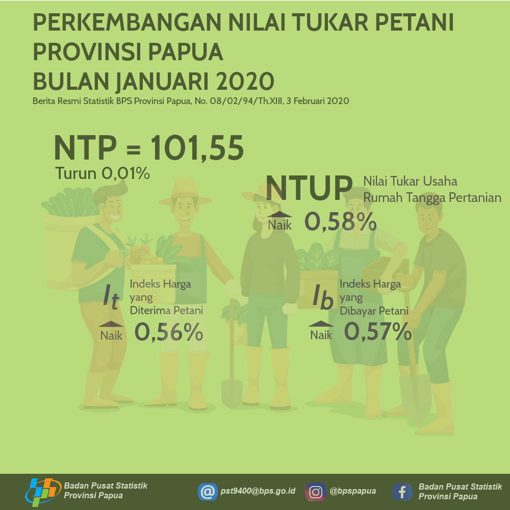 Nilai Tukar Petani Provinsi Papua Januari 2020