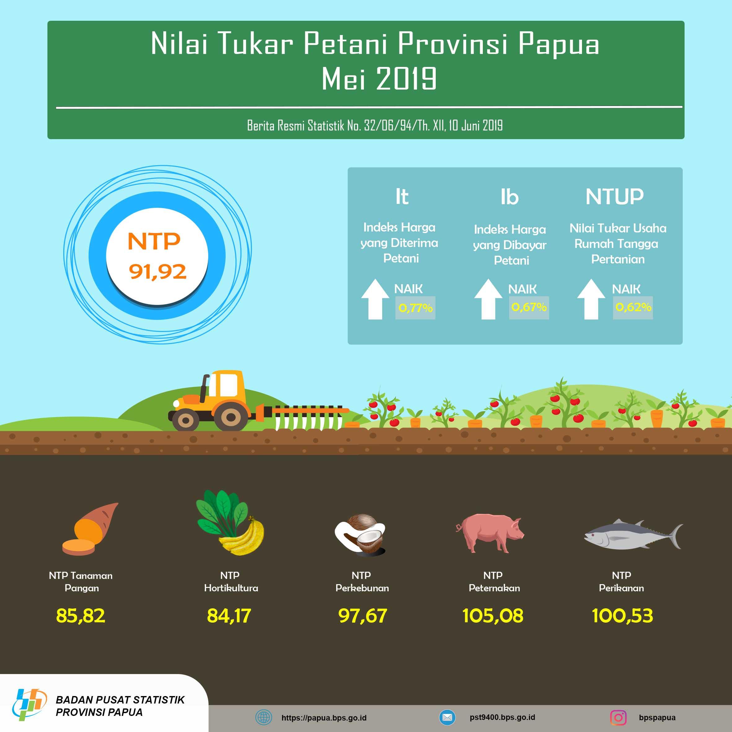 Nilai Tukar Petani Provinsi Papua Mei 2019