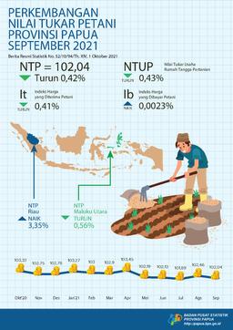 Perkembangan Nilai Tukar Petani Provinsi Papua September 2021