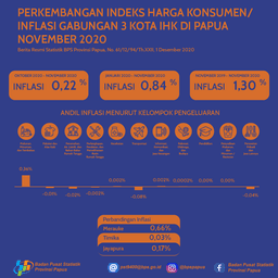 Perkembangan Indeks Harga Konsumen/ Inflasi Gabungan 3 Kota IHK Di Papua November 2020