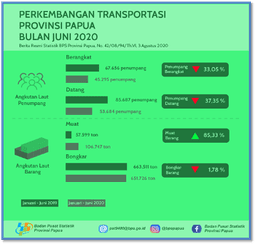 Perkembangan Transportasi Provinsi Papua Bulan Juni 2020