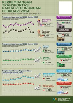 Perkembangan Transportasi Papua Pegunungan Februari 2024