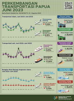 Perkembangan Transportasi Provinsi Papua Juni 2023