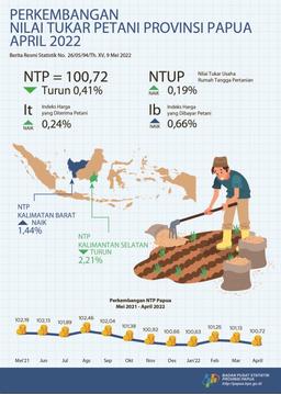 Perkembangan Nilai Tukar Petani Provinsi Papua April 2022