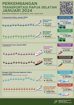 Perkembangan Transportasi Papua Selatan Januari 2024