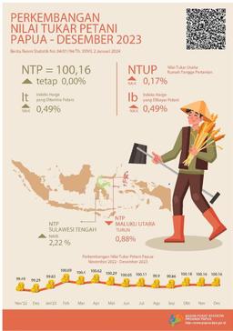 Perkembangan Nilai Tukar  Petani Provinsi Papua Desember 2023