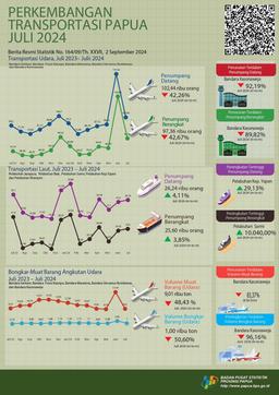 Perkembangan Transportasi Papua Juli 2024